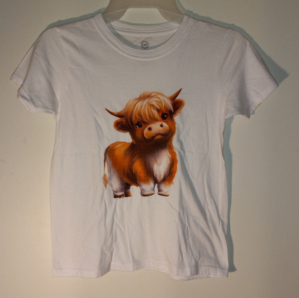 Baby Highland Cow Kids Tshirt